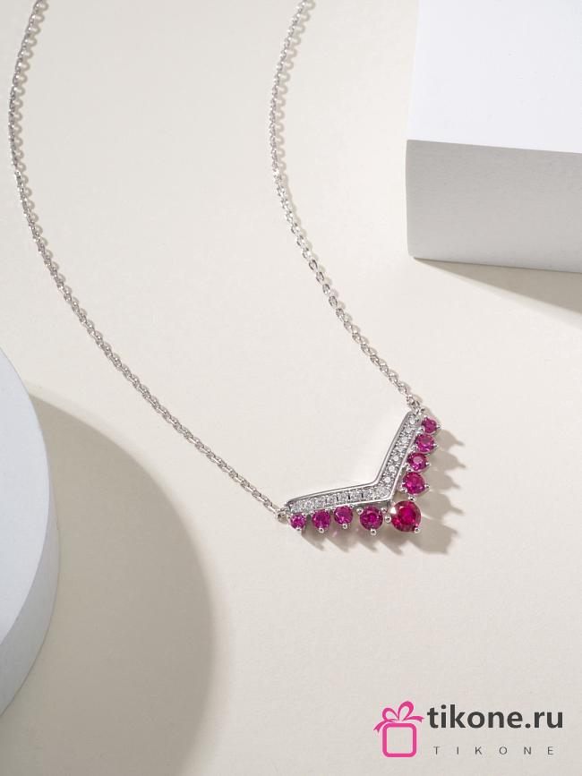 Chaumet Josephine Aigrette Pendant White Gold Rubies Diamonds 085531 - 1