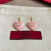 Valentino Coeur Royal Metal and Enamel Earrings Gold/Pink - 1