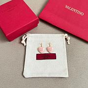 Valentino Coeur Royal Metal and Enamel Earrings Gold/Pink - 5