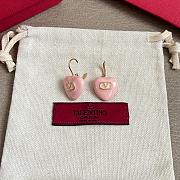 Valentino Coeur Royal Metal and Enamel Earrings Gold/Pink - 2
