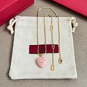 Valentino Coeur Royal Necklace and Enamel Earrings Gold/Pink - 1