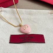 Valentino Coeur Royal Necklace and Enamel Earrings Gold/Pink - 6