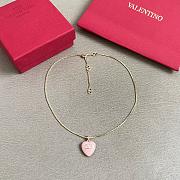 Valentino Coeur Royal Necklace and Enamel Earrings Gold/Pink - 3
