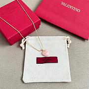 Valentino Coeur Royal Necklace and Enamel Earrings Gold/Pink - 2