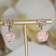 Rose Dior Pre Catelan Earrings Pink Gold Diamonds and Rose Quartz - 4