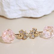 Rose Dior Pre Catelan Earrings Pink Gold Diamonds and Rose Quartz - 5