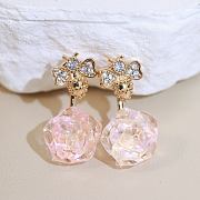 Rose Dior Pre Catelan Earrings Pink Gold Diamonds and Rose Quartz - 3