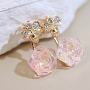 Rose Dior Pre Catelan Earrings Pink Gold Diamonds and Rose Quartz - 2