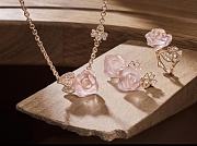 Rose Dior Pre Catelan Necklace Pink Gold Diamonds and Rose Quartz - 3