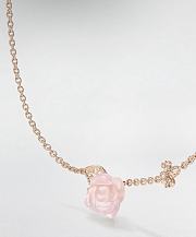 Rose Dior Pre Catelan Necklace Pink Gold Diamonds and Rose Quartz - 2
