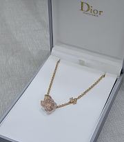 Rose Dior Pre Catelan Necklace Pink Gold Diamonds and Rose Quartz - 4
