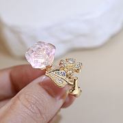 Rose Dior Pre Catelan Ring Pink Gold Diamonds and Rose Quartz - 2