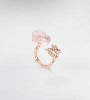 Rose Dior Pre Catelan Ring Pink Gold Diamonds and Rose Quartz - 6