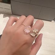 Rose Dior Pre Catelan Ring Pink Gold Diamonds and Rose Quartz - 5