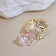 Rose Dior Pre Catelan Ring Pink Gold Diamonds and Rose Quartz - 3