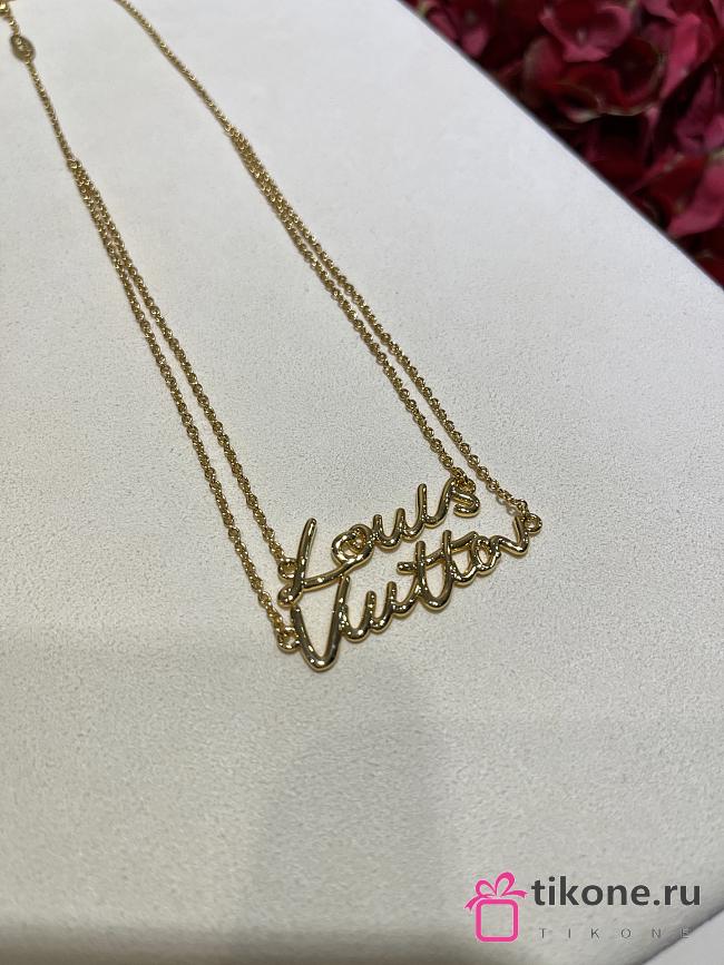 LV Script Necklace Gold M03263  - 1