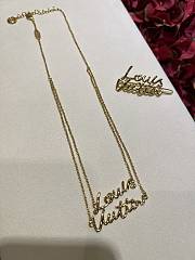 LV Script Necklace Gold M03263  - 4