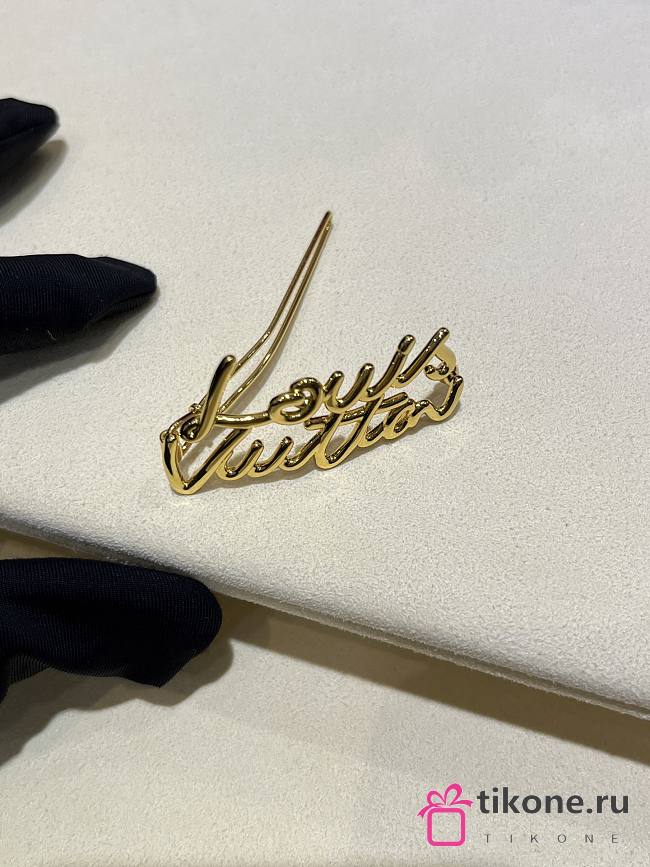 LV Script Barrette Gold M03251  - 1