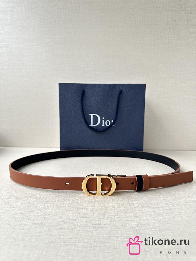 Dior 30 Montaigne Reversible Belt Brown and Black Smooth Calfskin 20mm - 1