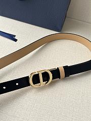 Dior 30 Montaigne Reversible Belt Black and Beige Smooth Calfskin 20mm - 3