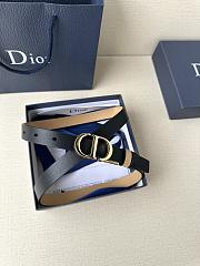 Dior 30 Montaigne Reversible Belt Black and Beige Smooth Calfskin 20mm - 6