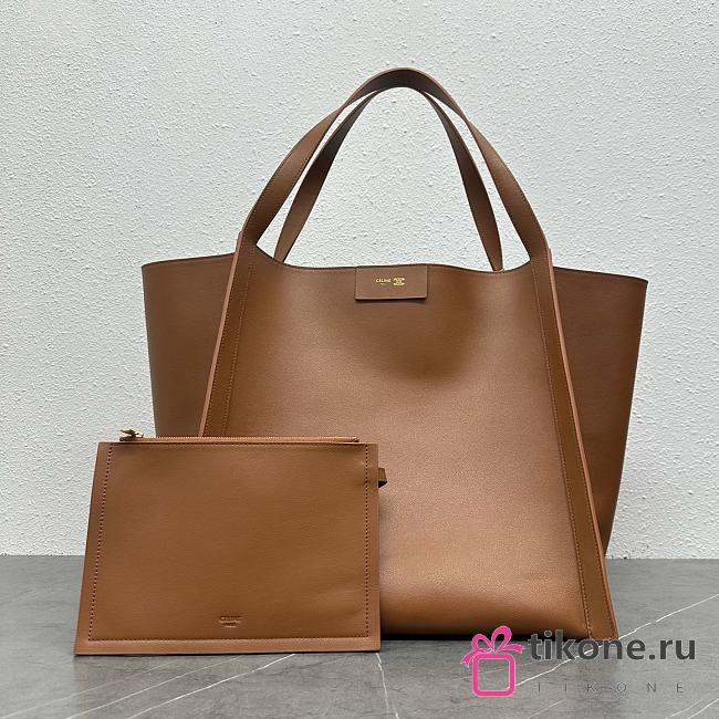 Celine Medium Cube Bag In Supple Calfskin Brown - 36x 35.5x34cm - 1