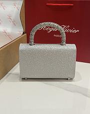 Roger Vivier Jewel Efflorescence Mini Bag in Glitter Silver - 19x12x6cm - 3