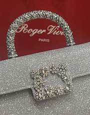 Roger Vivier Jewel Efflorescence Mini Bag in Glitter Silver - 19x12x6cm - 2