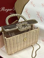 Roger Vivier Jewel Efflorescence Mini Bag in Python and Rattan Gold - 19x12x6cm - 4