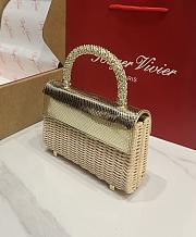 Roger Vivier Jewel Efflorescence Mini Bag in Python and Rattan Gold - 19x12x6cm - 3
