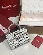 Roger Vivier Jewel Efflorescence Mini Bag in Tweed Checked White - 19x12x6cm - 4