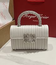 Roger Vivier Jewel Efflorescence Mini Bag in Leather White - 19x12x6cm - 5