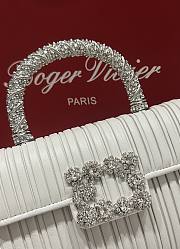 Roger Vivier Jewel Efflorescence Mini Bag in Leather White - 19x12x6cm - 3