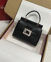Roger Vivier Cabas Efflorescence Mini Bag in Leather Black - 21.5x17x8cm - 6