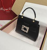 Roger Vivier Cabas Efflorescence Mini Bag in Leather Black - 21.5x17x8cm - 3