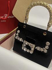 Roger Vivier Cabas Jewel Efflorescence Mini Bag in Velvet Black - 19x12x6cm - 6