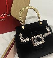 Roger Vivier Cabas Jewel Efflorescence Mini Bag in Velvet Black - 19x12x6cm - 2