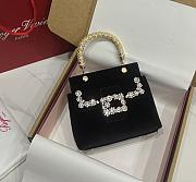 Roger Vivier Cabas Jewel Efflorescence Mini Bag in Velvet Black - 19x12x6cm - 5