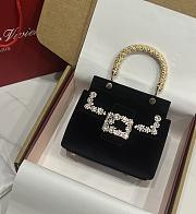 Roger Vivier Cabas Jewel Efflorescence Mini Bag in Velvet Black - 19x12x6cm - 4