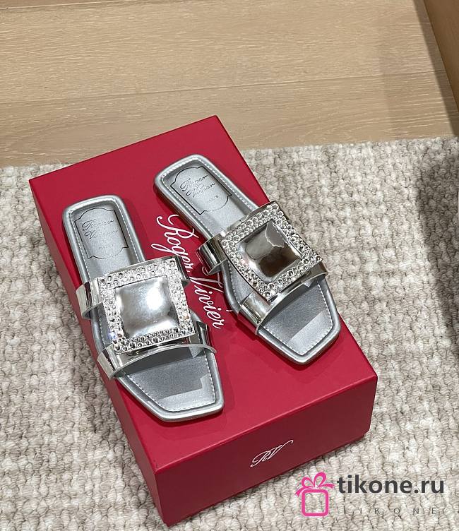 Roger Vivier Viv' By The Sea Mules In Leather Silver  - 1
