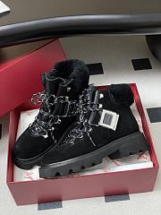 Roger Vivier Viv' Rangers Truck Booties in Suede Black - 5