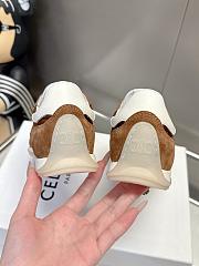 Celine Racer Low Top Sneaker With Triomphe In Nylon Suede Calfskin And Calfskin Sahara - 2