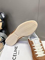 Celine Racer Low Top Sneaker With Triomphe In Nylon Suede Calfskin And Calfskin Sahara - 3