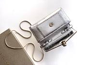 Bvlgari Serpenti Forever Phone Case In Silver Striated Calf Leather - 19x10x3.5cm - 3