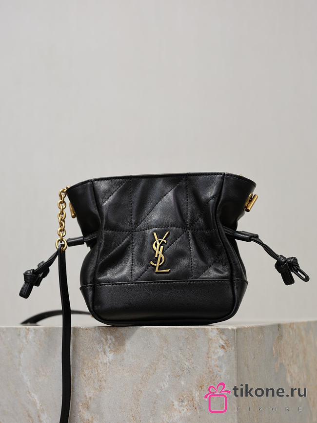 YSL Jamie Mini Shoulder Pouch In Lambskin In Black - 15.5x14.5x8cm - 1