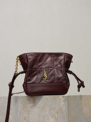 YSL Jamie Mini Shoulder Pouch In Lambskin In Burgundy - 15.5x14.5x8cm - 6