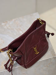 YSL Jamie Mini Shoulder Pouch In Lambskin In Burgundy - 15.5x14.5x8cm - 5