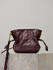 YSL Jamie Mini Shoulder Pouch In Lambskin In Burgundy - 15.5x14.5x8cm - 4