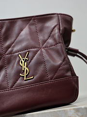 YSL Jamie Mini Shoulder Pouch In Lambskin In Burgundy - 15.5x14.5x8cm - 2
