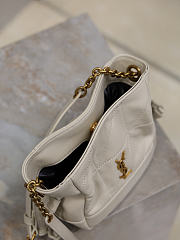 YSL Jamie Mini Shoulder Pouch In Lambskin In White - 15.5x14.5x8cm - 5